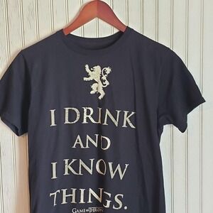 Game Of Thrones Shirt Mens Medium Black I Drink And I Know Things Tyrion Tee
